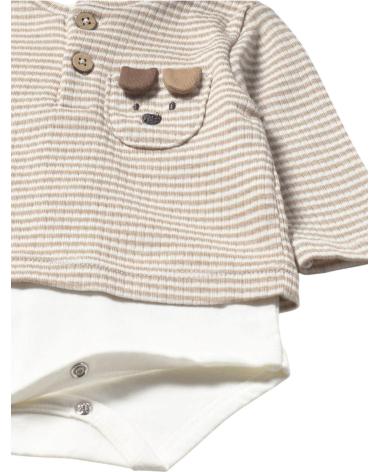 MAYORAL ENSEMBLE BÉBÉ GARÇON 2728 BEIGE RAYÉ AVEC BODY INTÉGRÉ BEIGE