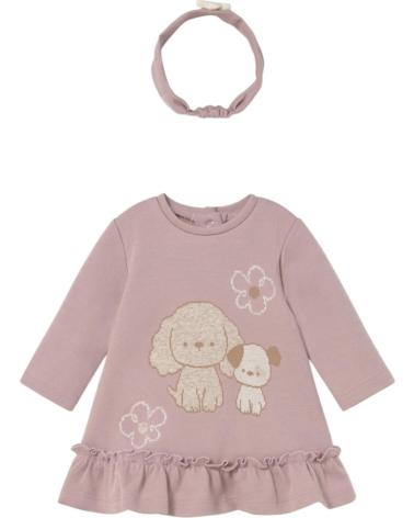 VESTITO MAYORAL 2809 ROSA CON FASCIA E STAMPA CANI ROSA