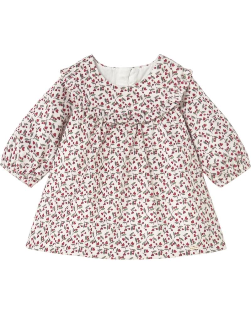 VESTITO MAYORAL 2822 ROSSO CON STAMPA FLOREALE E VOLANT ROJO