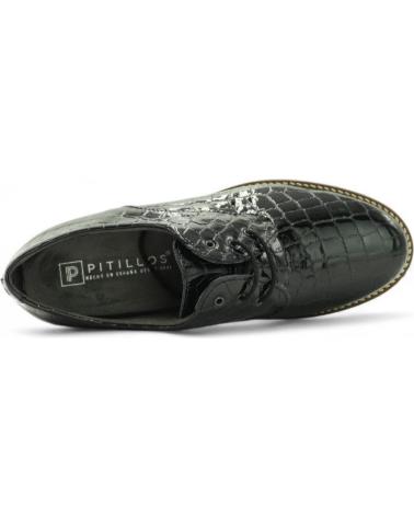 PITILLOS BLUCHER OXFORD 10771 NERO CON LACCI ED EFFETTO COCCODRILLO NEGRO