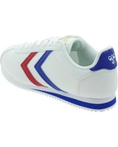 HUMMEL BASKETS CASUAL RUN72W BLANC BLEU WHITE-BLUE