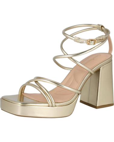 GOLD PLATFORM HIGH-HEEL SANDALS L&R SHOES JM557 ORO