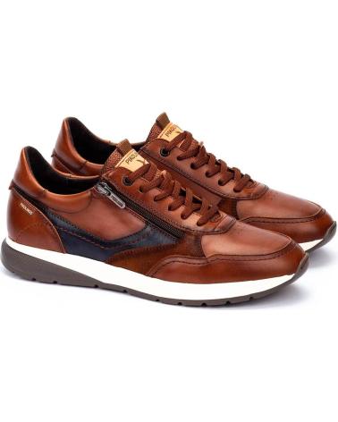 PIKOLINOS GETAFE M2B-6398C1 SNEAKERS CASUAL IN PELLE MARRONE CON SUOLA EXTRA LEGGERA CUERO