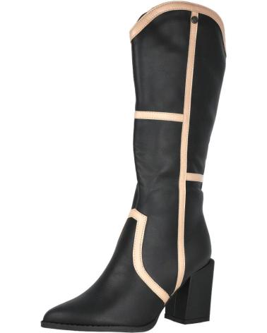 ZWEIFARBIGE STIEFEL MIT ABSATZ L&R SHOES BUONAROTTI A-5411 SCHWARZ NEGRO