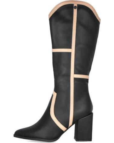 STIVALI BICOLORE CON TACCO L&R SHOES BUONAROTTI A-5411 NERO NEGRO