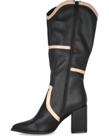 ZWEIFARBIGE STIEFEL MIT ABSATZ L&R SHOES BUONAROTTI A-5411 SCHWARZ NEGRO