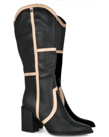 ZWEIFARBIGE STIEFEL MIT ABSATZ L&R SHOES BUONAROTTI A-5411 SCHWARZ NEGRO