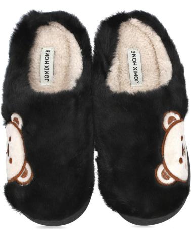 PANTOFOLE L&R SHOES 10065 NERE CON DESIGN ORSO PER DONNA NEGRO