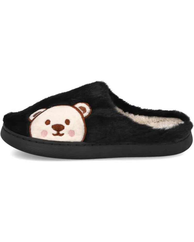 PANTOFOLE L&R SHOES 10065 NERE CON DESIGN ORSO PER DONNA NEGRO