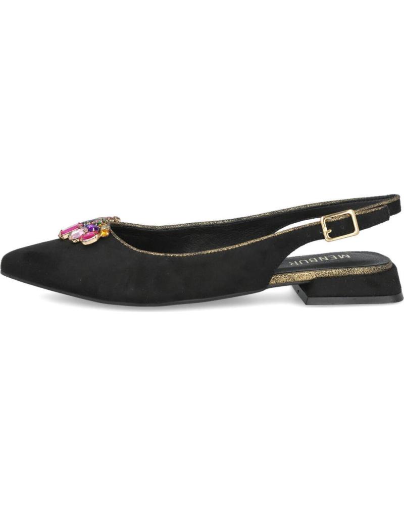 BALLERINES MENBUR 26404 NOIRES AVEC STRASS DÉCORATIFS NEGRO