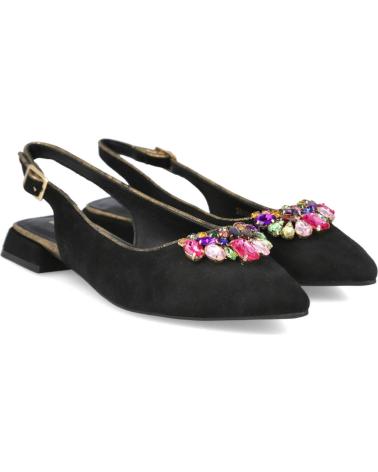BALLERINES MENBUR 26404 NOIRES AVEC STRASS DÉCORATIFS NEGRO