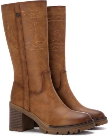 BOTTES HAUTES REFRESH 172968 CAMEL À TALON ET SEMELLE CRANTÉE CAMEL
