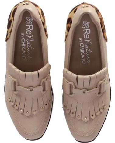 CHIKA10 RE SAUCE 09 MOKASSINS BEIGE MIT ANIMAL-PRINT BEIG-BEIGE