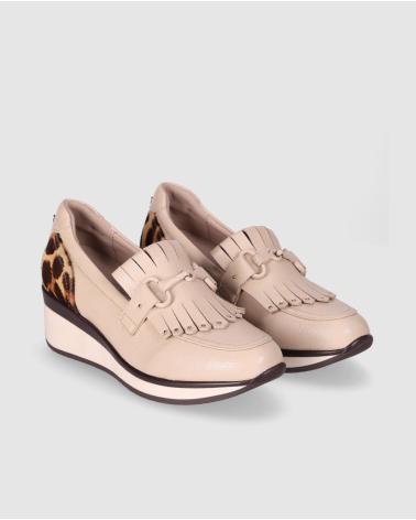CHIKA10 RE SAUCE 09 MOKASSINS BEIGE MIT ANIMAL-PRINT BEIG-BEIGE