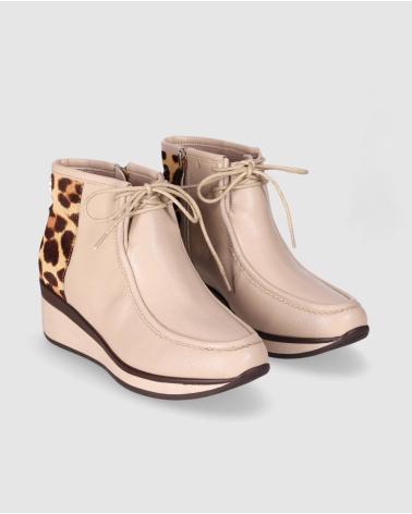 CHIKA10 RE SAUCE 08 STIEFELETTEN BEIGE MIT ANIMAL-PRINT BEIG-BEIGE