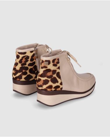 CHIKA10 RE SAUCE 08 STIEFELETTEN BEIGE MIT ANIMAL-PRINT BEIG-BEIGE