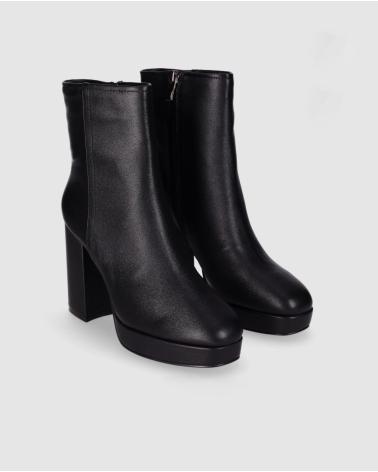 CHIKA10 JAZMIN 08 SCHWARZ - STIEFELETTE MIT BLOCKABSATZ UND PLATEAU NEGRO-BLACK