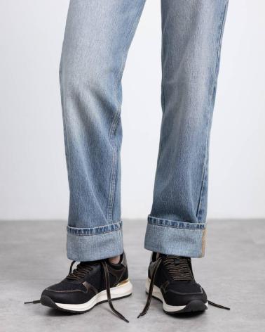 BASKETS XTI 144219 NOIRES AVEC DÉTAIL DORÉ ET FERMETURE ÉCLAIR NEGRO