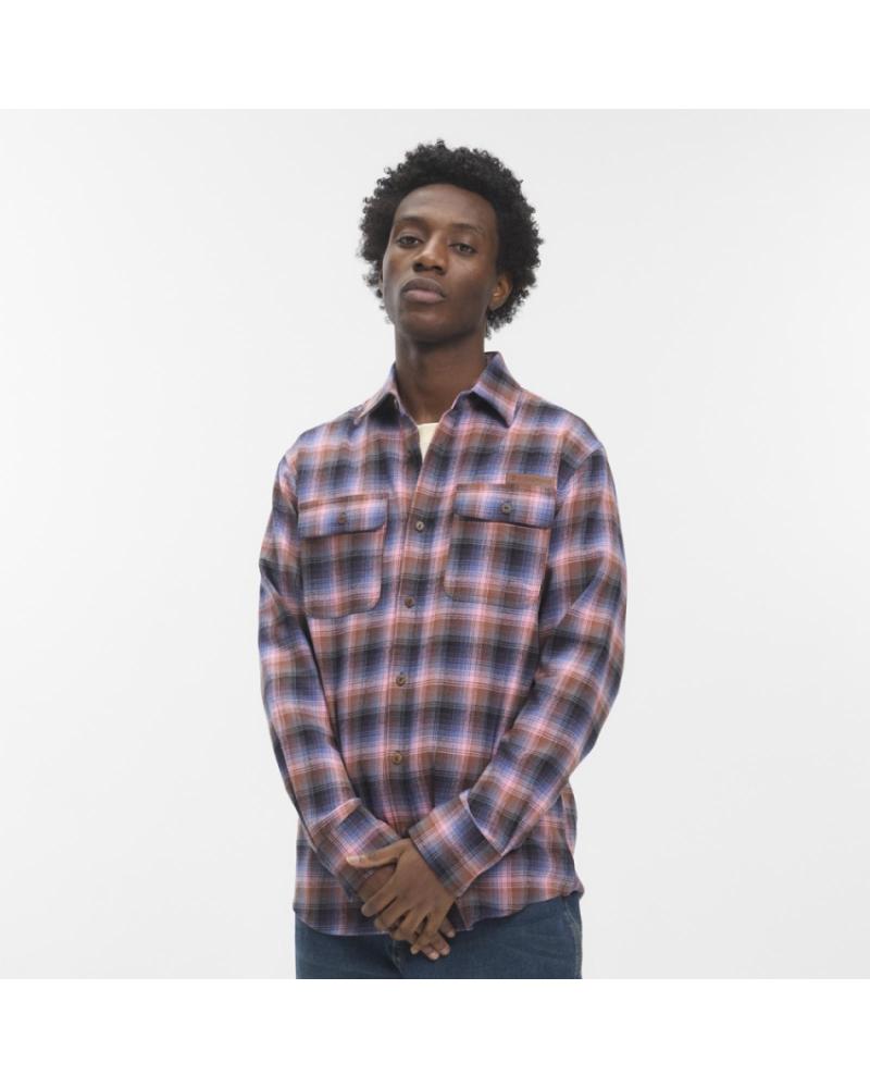 HYDROPONIC CLAYTON SH-01 BLUE PINK PLAID SHIRT 01-BLUE PINK CHECK