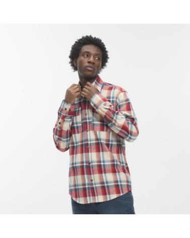 HYDROPONIC SULLIVAN SH-01 ECRU RED BLUE PLAID SHIRT 01-ECRU RED BLUE CHECK