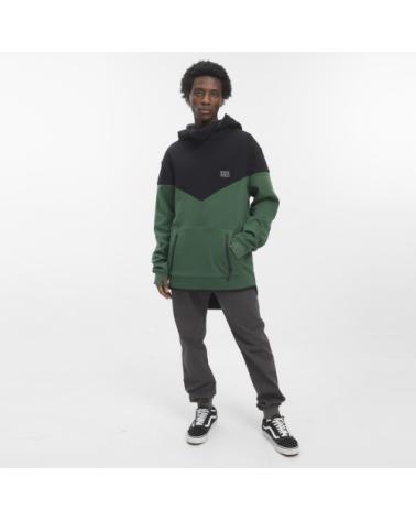 SUDADERA CON CAPUCHA HYDROPONIC DH PLOW - VERDE OSCURO Y NEGRO 02-BLACK