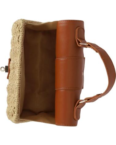 CHIKA10 ARENA 01 RAFFIA AND LEATHER CROSSBODY BAG IN TAN CUERO-TAN