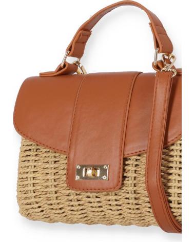 CHIKA10 ARENA 01 RAFFIA AND LEATHER CROSSBODY BAG IN TAN CUERO-TAN