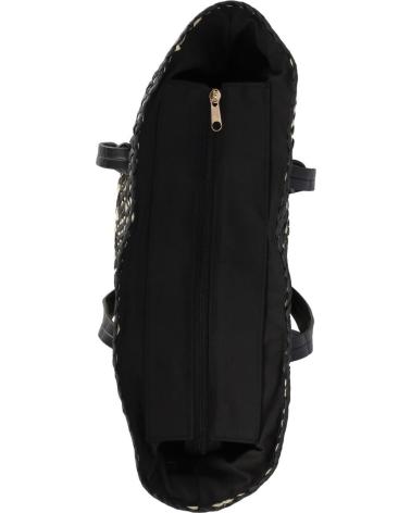 BORSA TOTE CHIKA10 ECUADOR 01 NERA CON DESIGN ETNICO NEGRO-BLACK