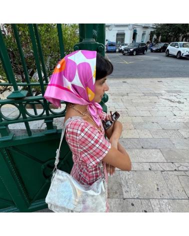 FOULARD VERB TO DO PINK FLOWERS ROSA STMPD STMPD