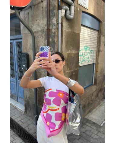 FOULARD VERB TO DO PINK FLOWERS ROSA STMPD STMPD