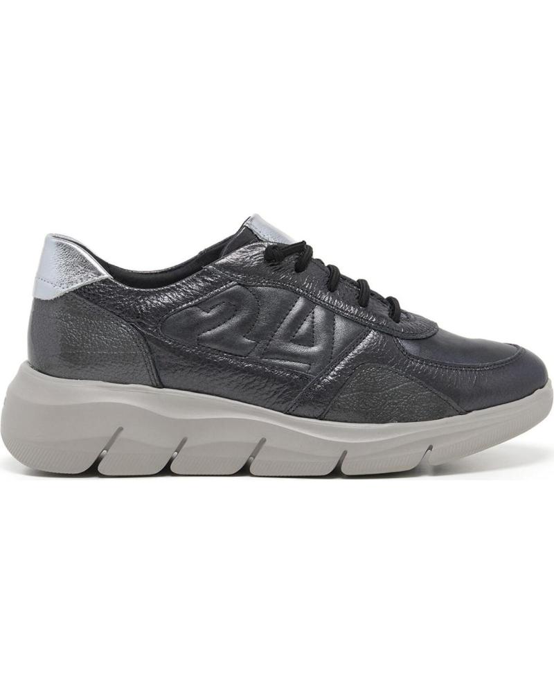 24 HORAS 24 HRS ZAPATO DEPORTIVO DE PIEL PARA MUJER 26617 COLOR ANTRA GRIS