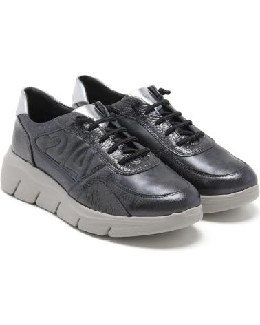 24 HORAS 24 HRS ZAPATO DEPORTIVO DE PIEL PARA MUJER 26617 COLOR ANTRA GRIS