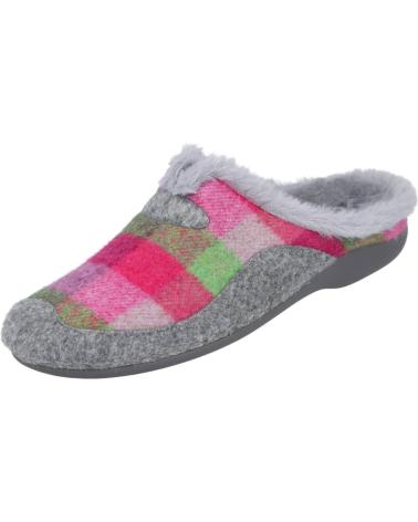 GARZON 7450-300 FUXIA KARIERTE WARME HAUSSCHUHE FUXIA