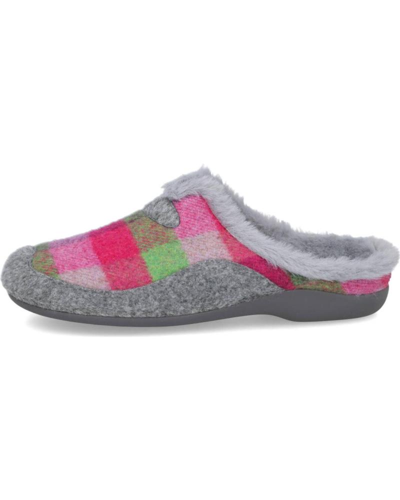 GARZON 7450-300 FUXIA KARIERTE WARME HAUSSCHUHE FUXIA