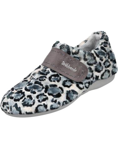 DEVALVERDE 6089 GESCHLOSSENE HAUSSCHUHE GRAU MIT LEOPARDENMUSTER GRIS