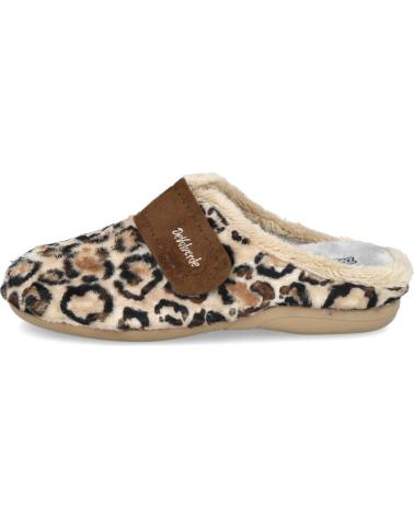 DEVALVERDE 6084 ZAPATILLAS DE CASA MUJER BEIG