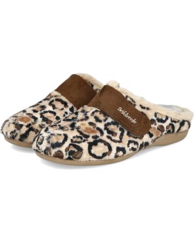 DEVALVERDE 6084 ZAPATILLAS DE CASA MUJER BEIG