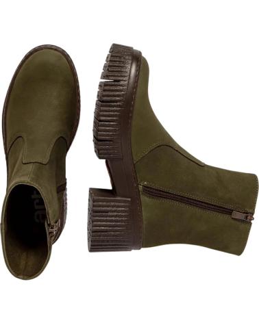 ART 1374 STIEFELETTE AUS KHAKIGRÜNEM LEDER MIT PROFILSOHLE VERDE