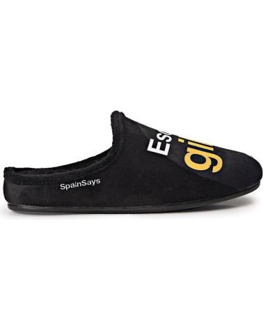 MARPEN BLACK HOME SLIPPERS WITH HUMOROUS MESSAGE NEGRO