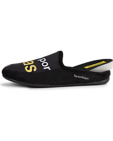 MARPEN BLACK HOME SLIPPERS WITH HUMOROUS MESSAGE NEGRO