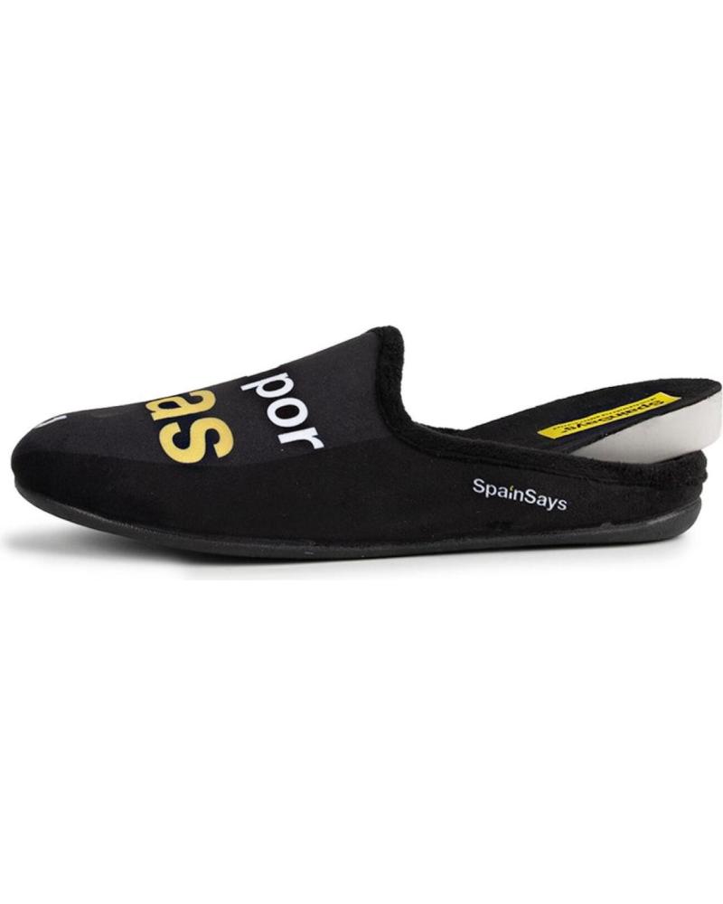 MARPEN BLACK HOME SLIPPERS WITH HUMOROUS MESSAGE NEGRO