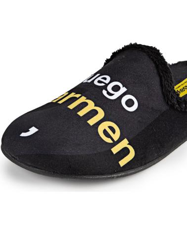 MARPEN SCHWARZE HAUSSCHUHE MIT BOTSCHAFT 'HASTA LUEGO MARI CARMEN' NEGRO