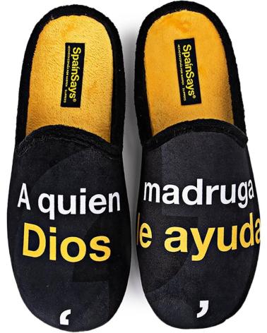 MARPEN ZAPATILLAS DE ESTAR POR CASA -A QUIEN MADRIGA DIOS LE AYUDA NEGRO