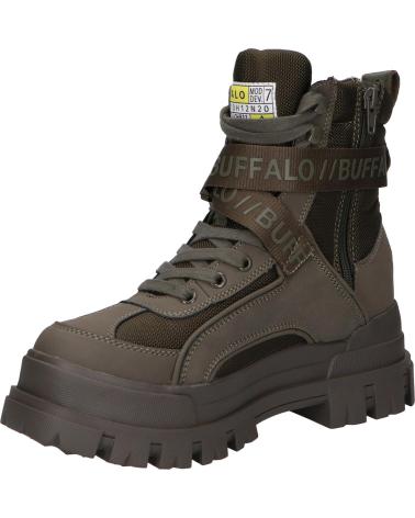 BUFFALO ASPHA COM1 VEGAN NUBUCK-NYLON KHAKI STIEFELETTEN 1622160 NUBUCK-NYLON KHAKI