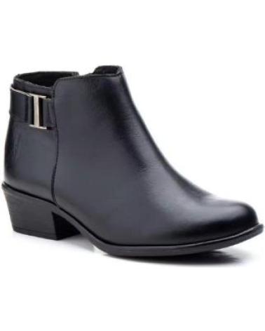 STIVALETTI JAM IN PELLE NERA CON TACCO BASSO E DETTAGLIO METALLICO NEGRO