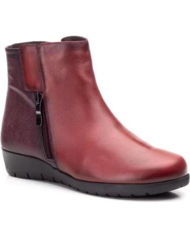 JAM LEDERSTIEFELETTEN MIT NIEDRIGEM KEILABSATZ UND SEITLICHEM REISSVERSCHLUSS - BLAU AZUL