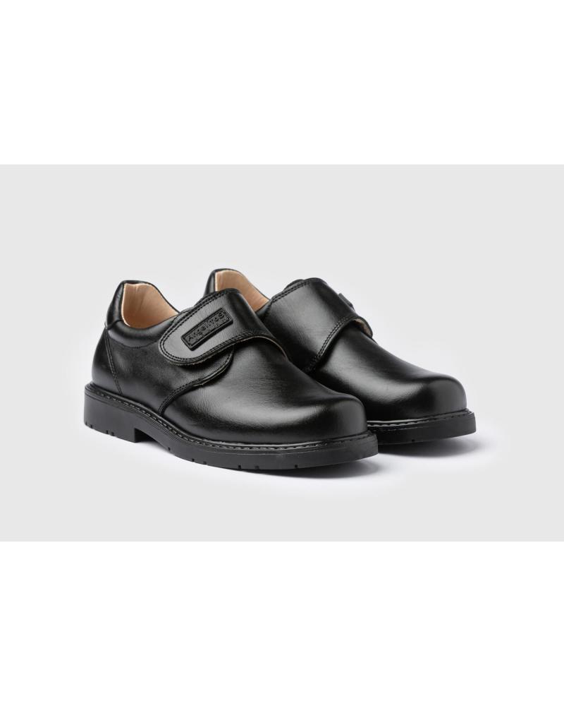 ANGELITOS SAPATOS ESCOLARES CLÁSSICOS DE PELE COM VELCRO - PRETO NEGRO