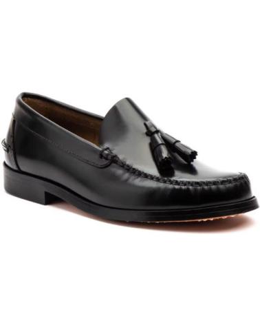 MOCASSINI IN PELLE JAM CON NAPPE E SUOLA IN CUOIO - NERO CLASSICO NEGRO