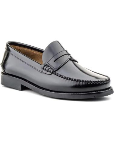 MOCASSINI JAM CLASSICI IN PELLE CON MASCHERINA LIS NEGRO NEGRO