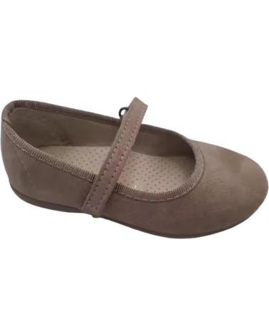 CONDIZ BROWN FABRIC MARY JANE SHOES WITH VELCRO STRAP - SIZES 20 TO 38 MARRóN